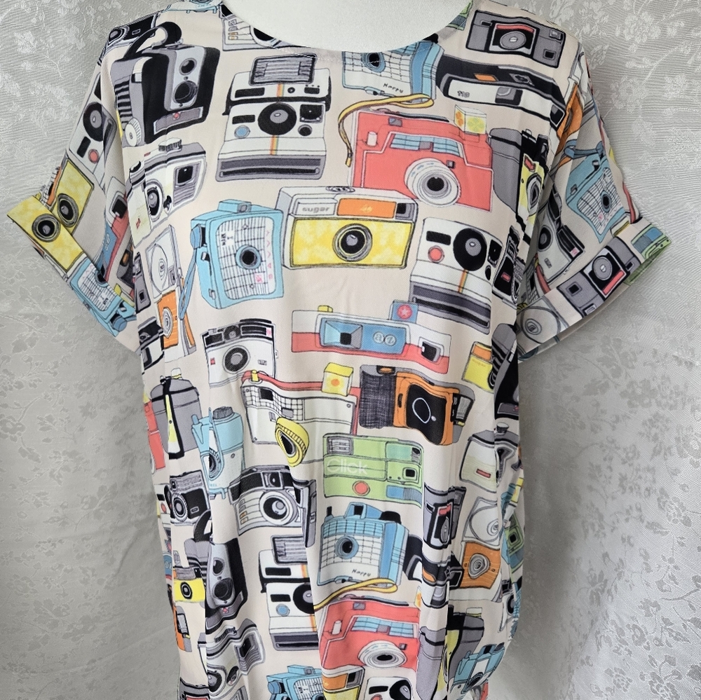 Colorful LA Soul Camera Print T-Shirt